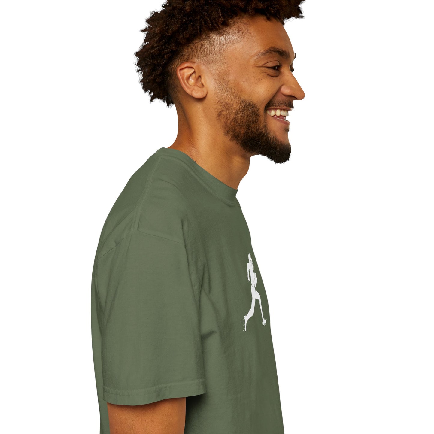 Sporty Unisex Garment-Dyed T-Shirt with Football Player Graphic, Activewear, Casual Wear, Gift for Runners, Fitness Apparel, Everyday Style