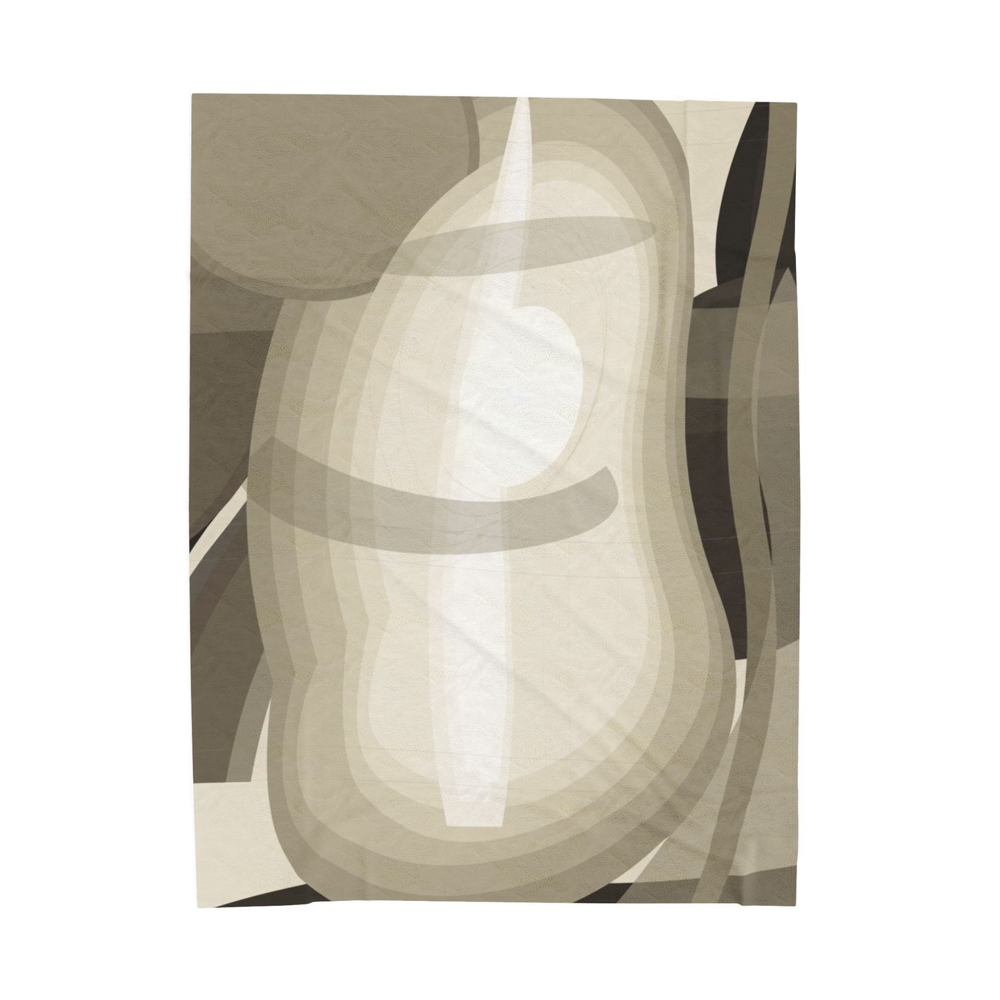 Abstract Neutral Shapes Velveteen Plush Blanket | Modern Minimalist Art