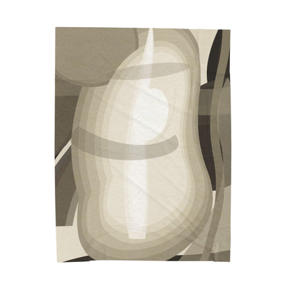 Abstract Neutral Shapes Velveteen Plush Blanket | Modern Minimalist Art