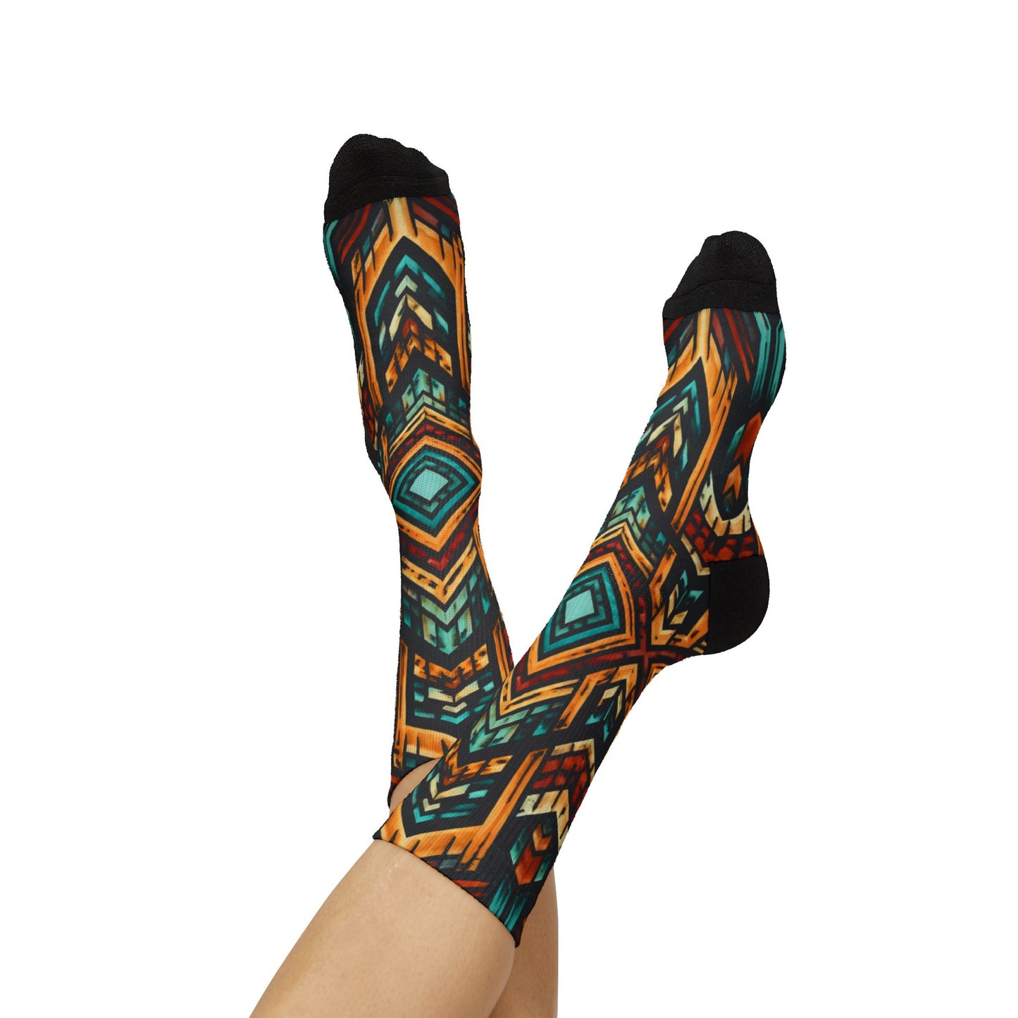 Southwestern Aztec Pattern Socks | Geometric Tribal Print