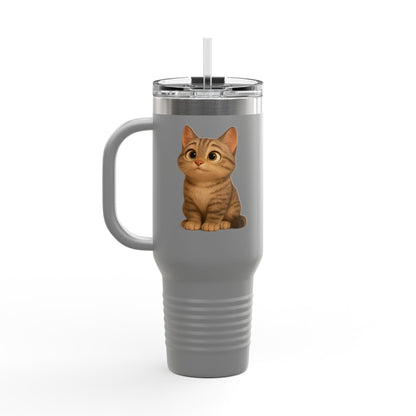 Cute Cat Insulated Travel Mug, 40oz | Perfect Pet Lover Gift | BPA-Free Drinkware, Cozy Coffee Companion, Cat-Themed Hydration