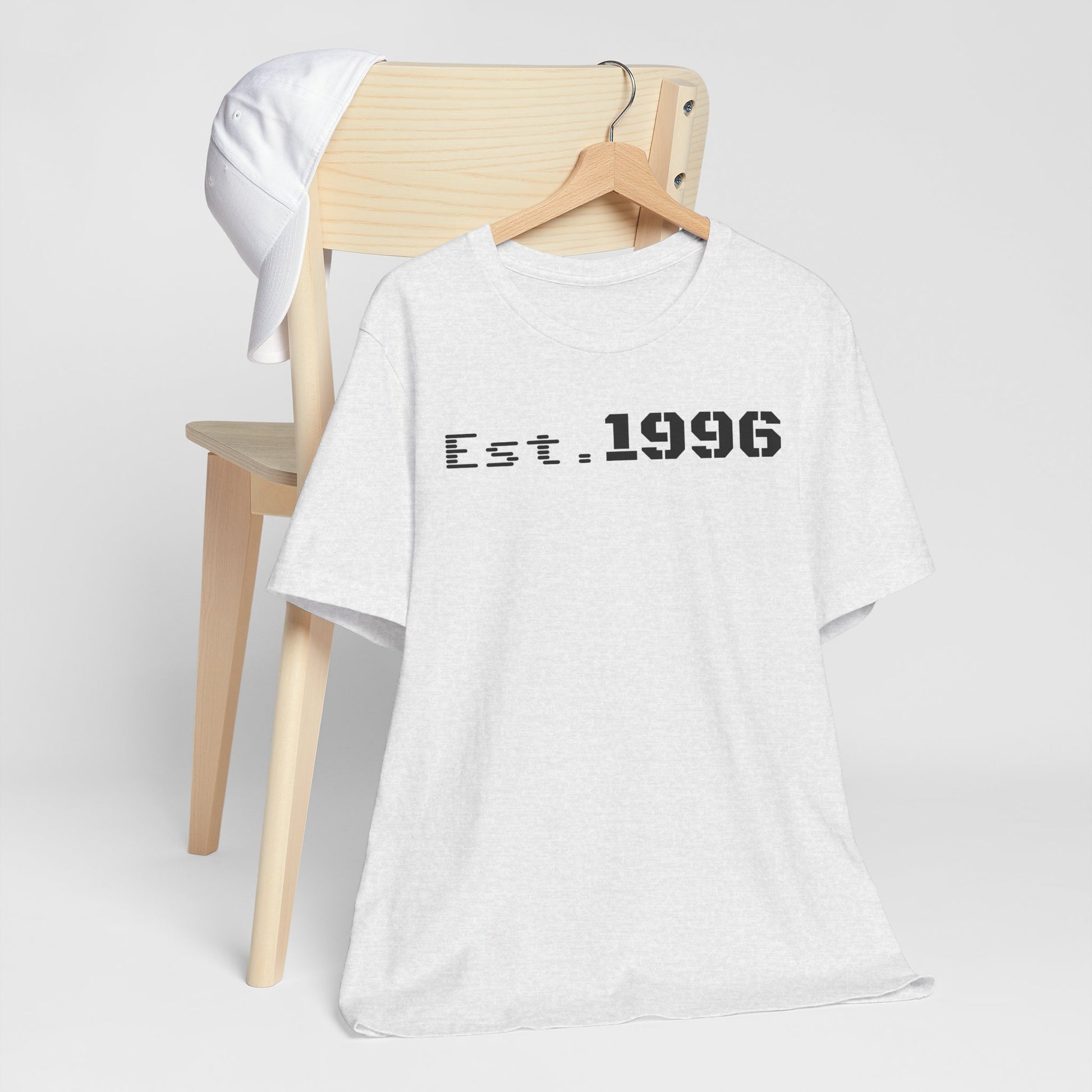 Unisex Jersey Tee - 'Est. 1996' Graphic Shirt, Birthday Gift, Casual Wear, Vintage Style, Retro Fashion, Gift for Him/Her - TRV