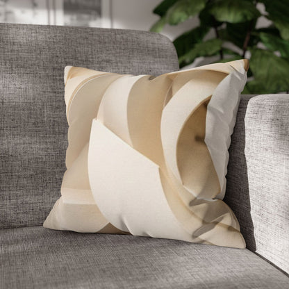 Beige Abstract Paper Swirl Pillowcase Spun Polyester Square Pillowcase