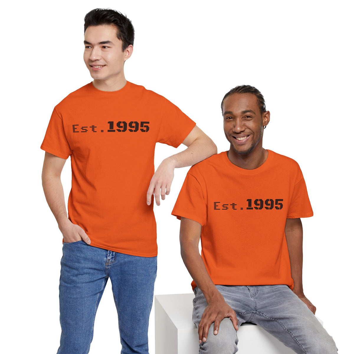 Vintage minimalist Est. 1995 T-shirt by Printify featuring a simple birth year design on soft fabric.