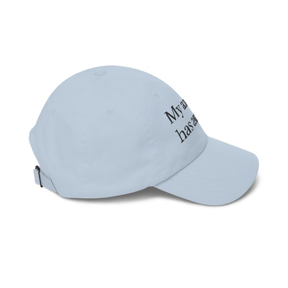 Dad Cap — "My anxiety has anxiety" Embroidered White Baseball Hat
