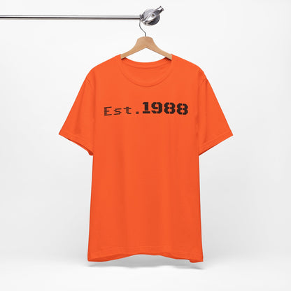 Est. 1988 Unisex Jersey Tee, Vintage Birthday Shirt, Casual Everyday Wear, Gift for Him or Her, Anniversary Celebration Tee