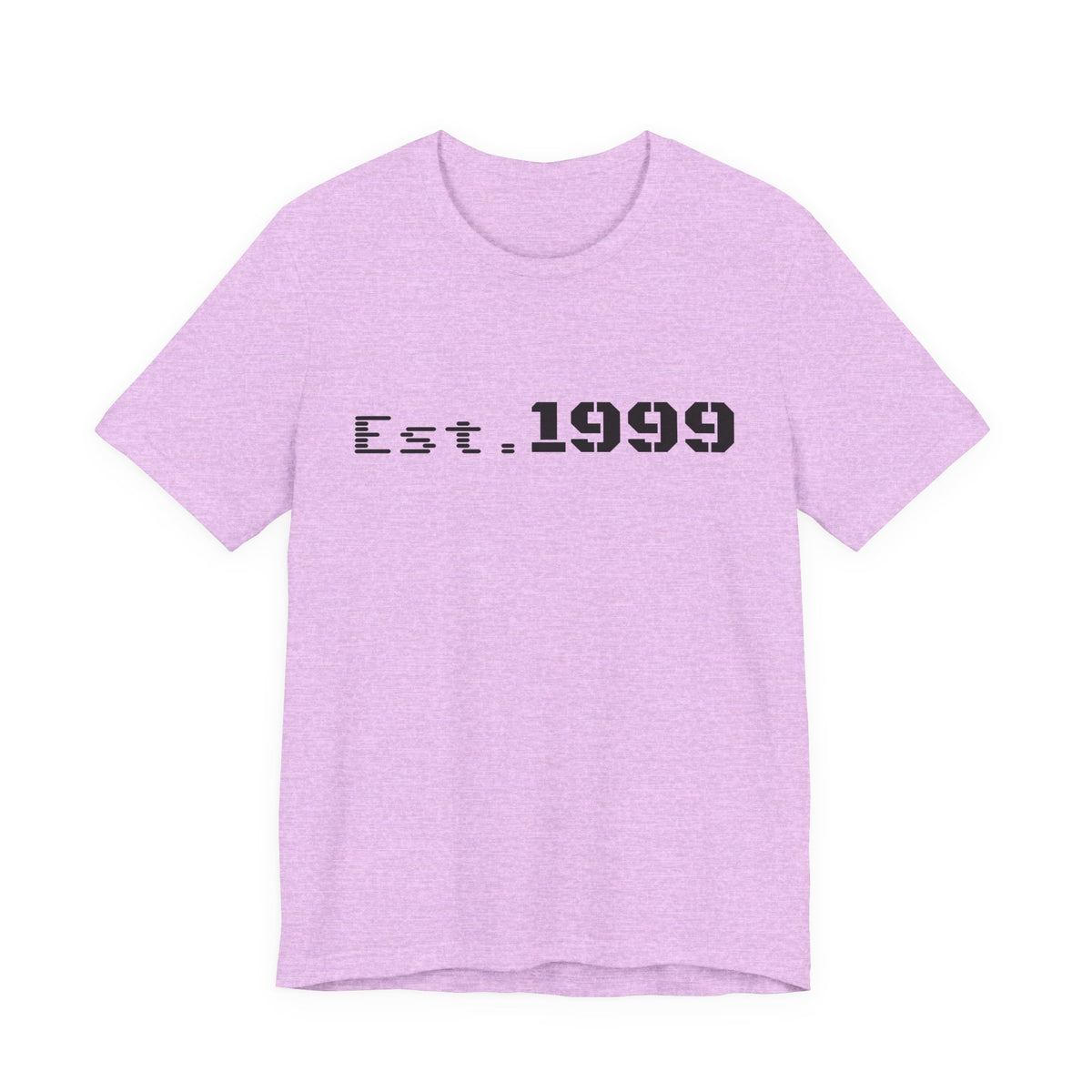Vintage Est. 1999 T-shirt by Printify featuring minimalist design and printed birth year, casual unisex cotton tee.