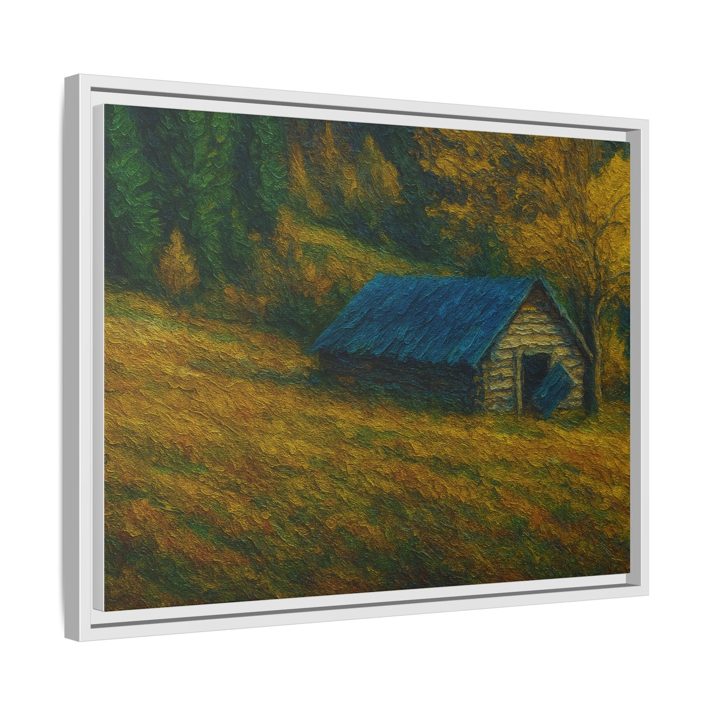 Framed Matte Canvas Print, Rustic Artwork, Farmhouse Decor, Nature Wall Art, Gift for Home, Autumn Decor, Landscape Painting
