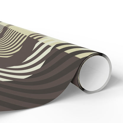 Plaid Stripe Wrapping Paper Roll — Neutral Black & Cream Gift Wrap