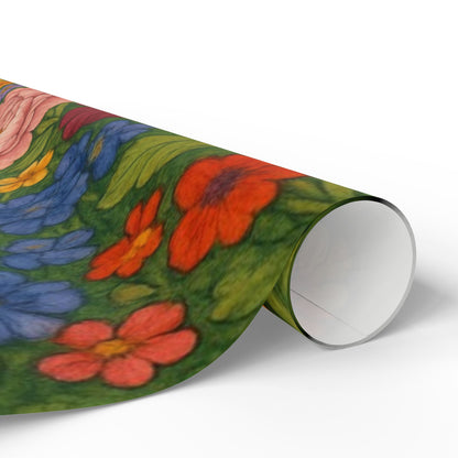 Floral Bouquet Wrapping Paper Roll — Vintage Garden Pattern