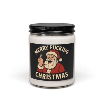Merry Fucking Christmas Soy Candle — 9oz Scented Holiday Candle with Cheeky Santa Label
