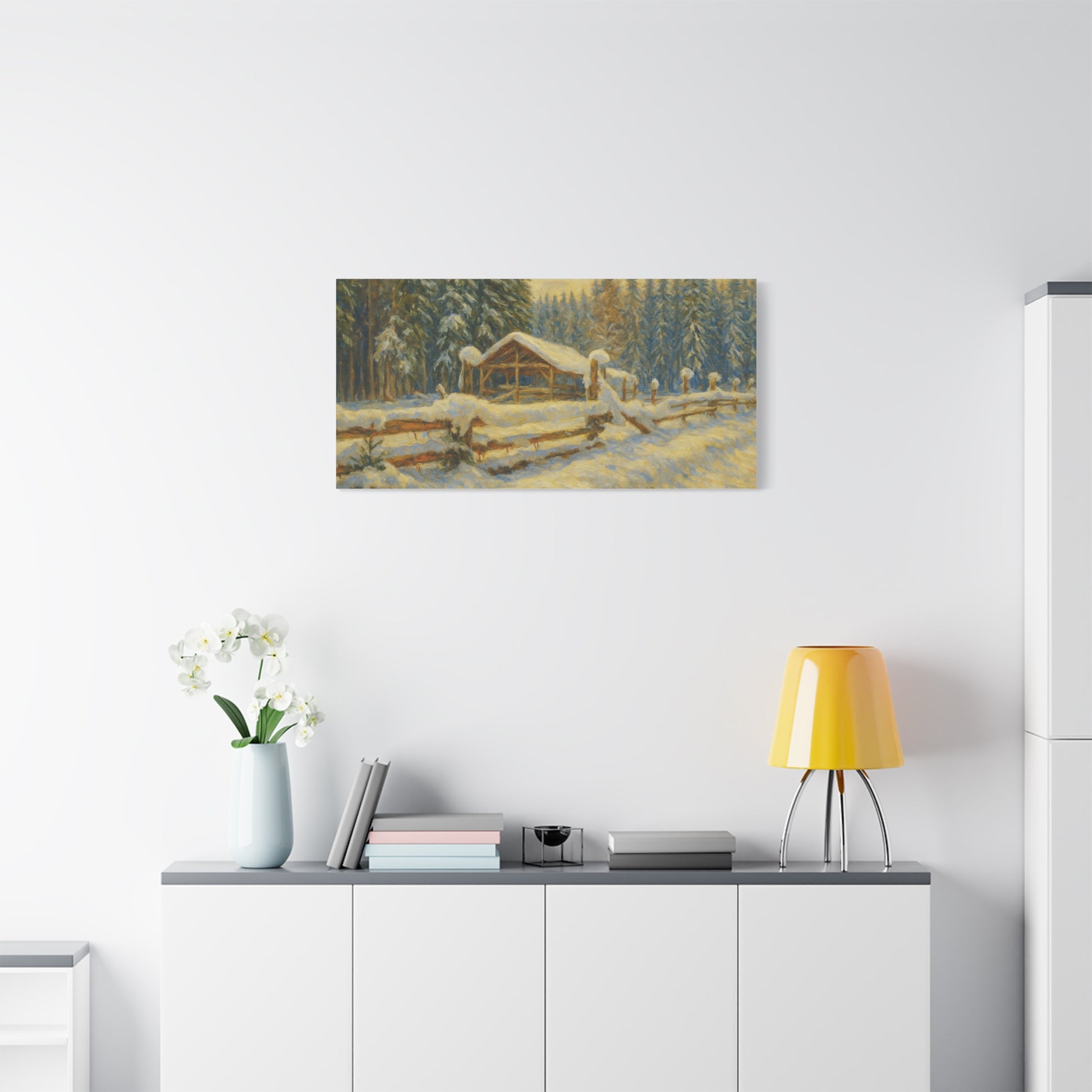 Canvas Wall Art, Winter Landscape Print, Home Decor, Rustic Art, Gift for Nature Lovers, Holiday Decoration - TRV