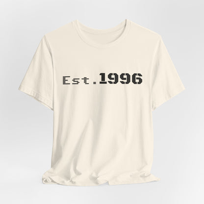 Vintage Est. 1996 T-shirt by Printify featuring retro design, perfect for birthday gift celebrating birth year.