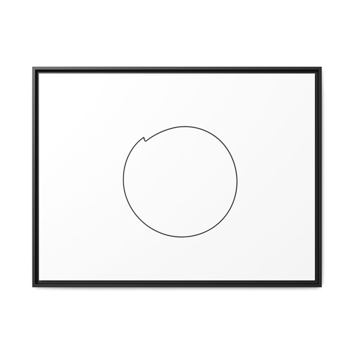 Framed matte canvas wall art featuring a minimal circular line design, printed by Printify.