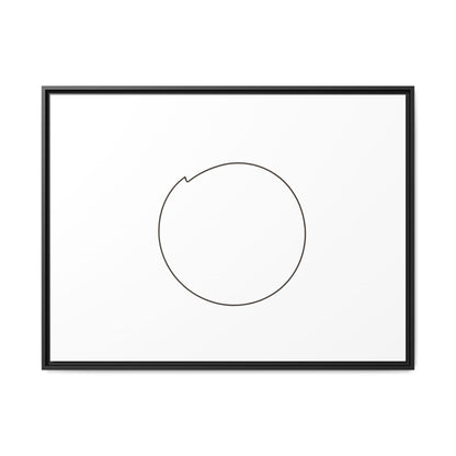 Framed matte canvas wall art featuring a minimal circular line design, printed by Printify.