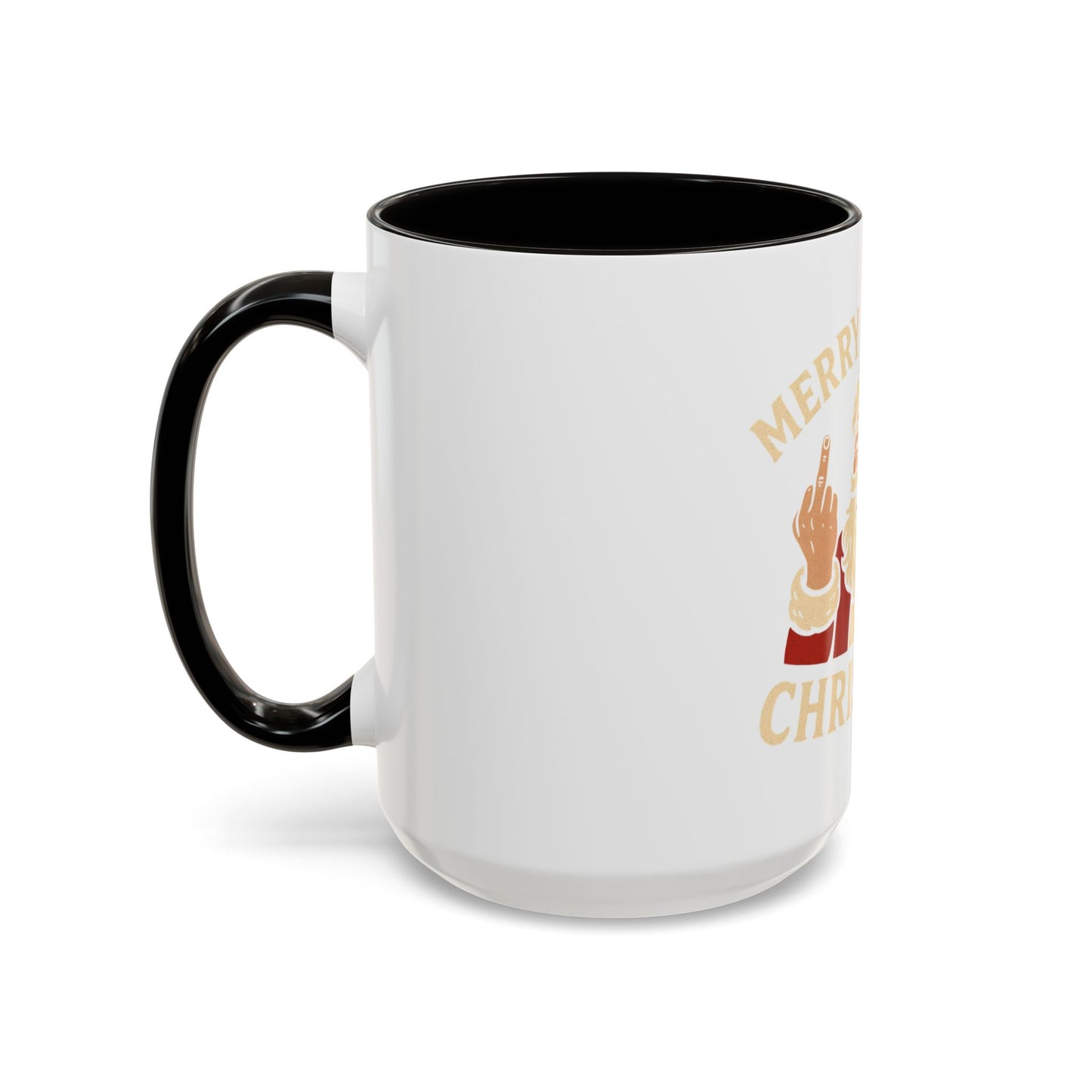 Merry Fucking Christmas Mug — Funny Santa Middle Finger Coffee Cup (11oz & 15oz)