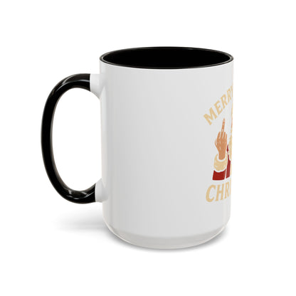 Merry Fucking Christmas Mug — Funny Santa Middle Finger Coffee Cup (11oz & 15oz)