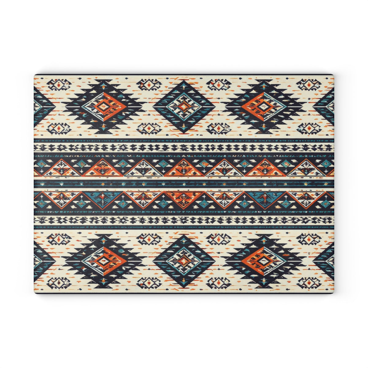 Southwestern Aztec Pattern Glass Cutting Board — Rustic Kitchen Decor