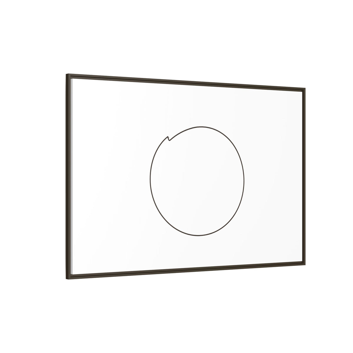 Framed matte canvas wall art featuring a minimal circular line design by Printify, modern abstract home decor piece.