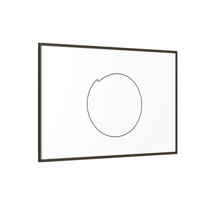 Framed matte canvas wall art featuring a minimal circular line design by Printify, modern abstract home decor piece.