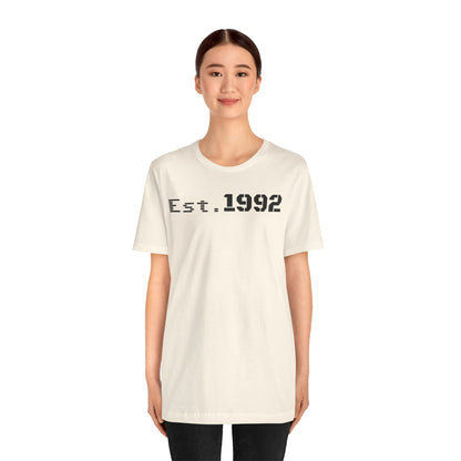 Est. 1992 Short Sleeve Tee - Retro Unisex T-Shirt, Birthday Gift, Vintage Style Shirt, Casual Wear, Trendy Outfit