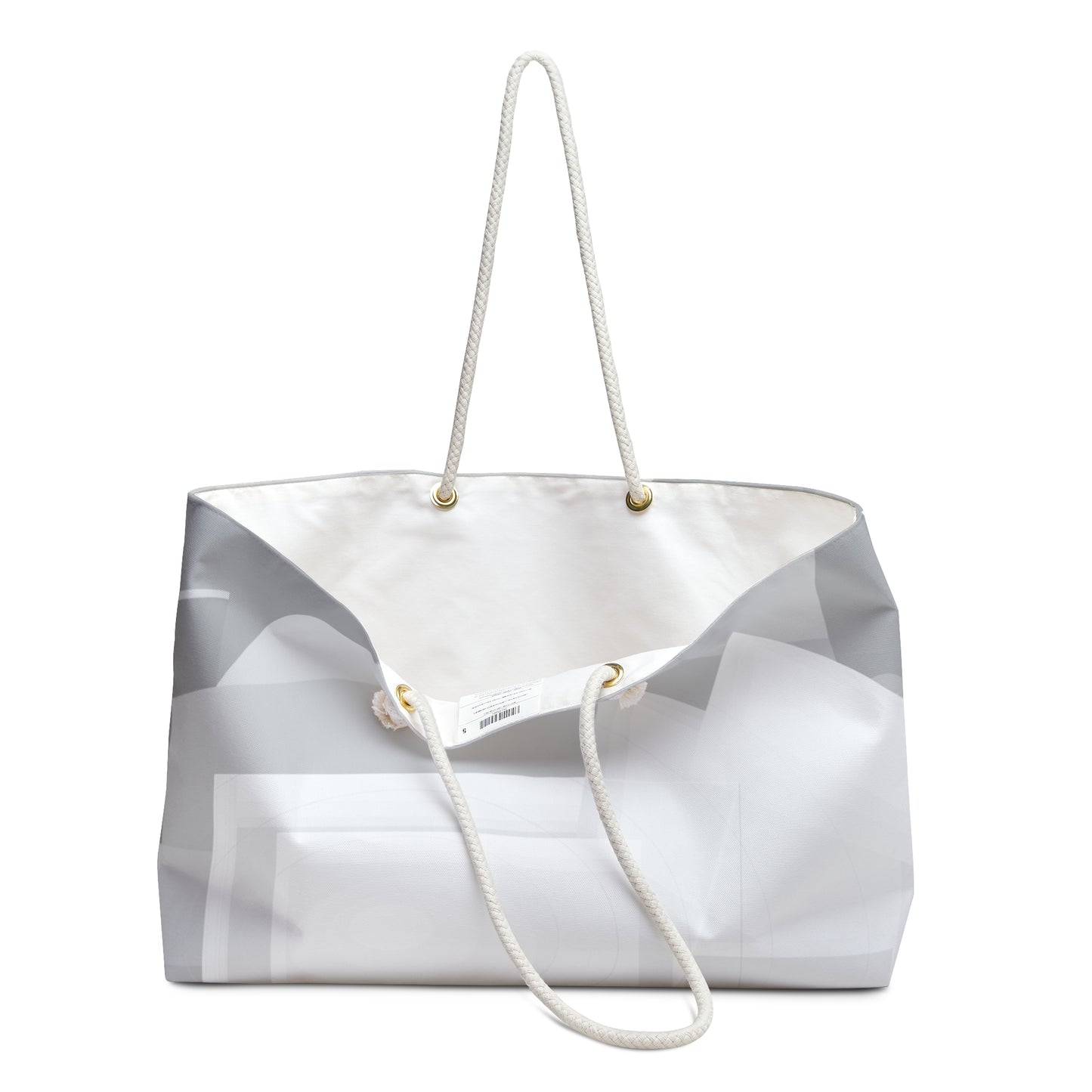 Abstract Geometric Gray Pattern Weekender Bag | Neutral Travel Tote