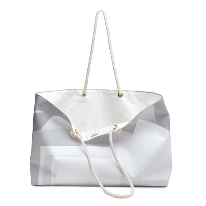Abstract Geometric Gray Pattern Weekender Bag | Neutral Travel Tote