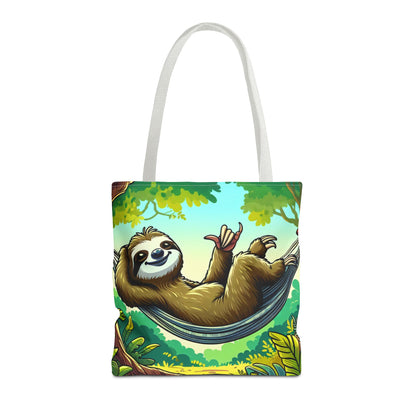 Eco-friendly sloth tote bag by Printify, featuring a cute sloth design, perfect for animal lovers and casual outings.