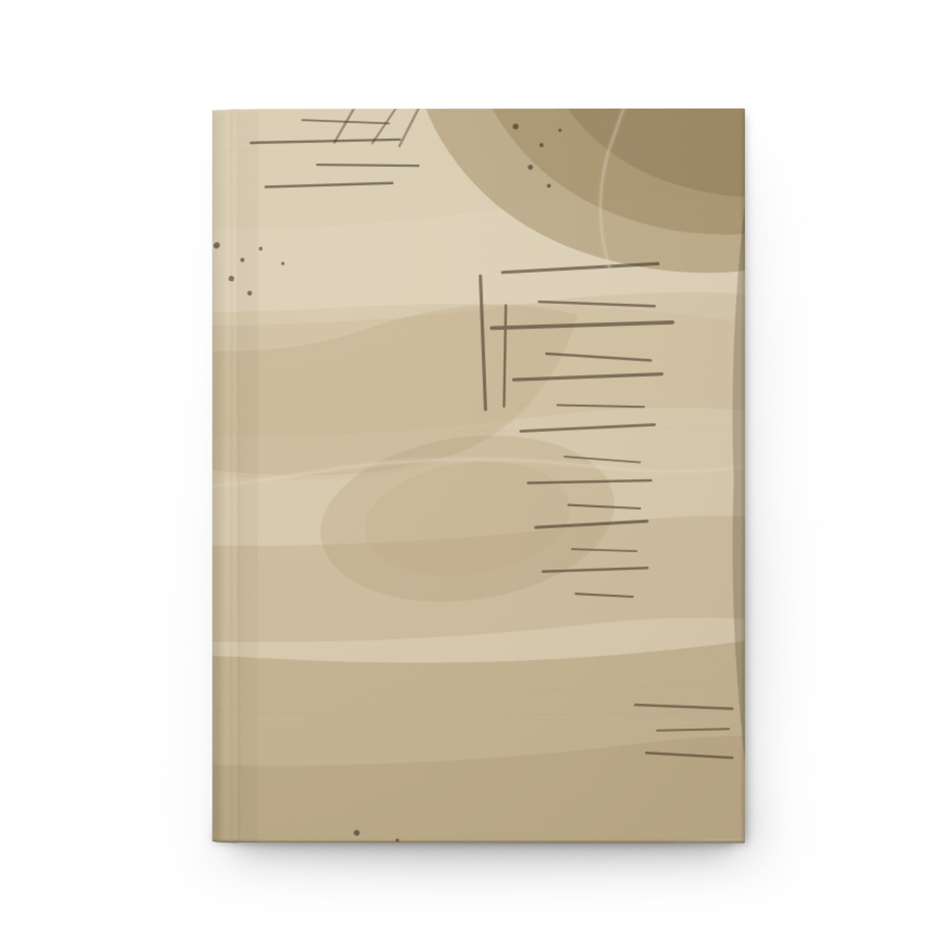 Neutral Abstract Lines Hardcover Journal | Minimal Beige Notebook - TRV