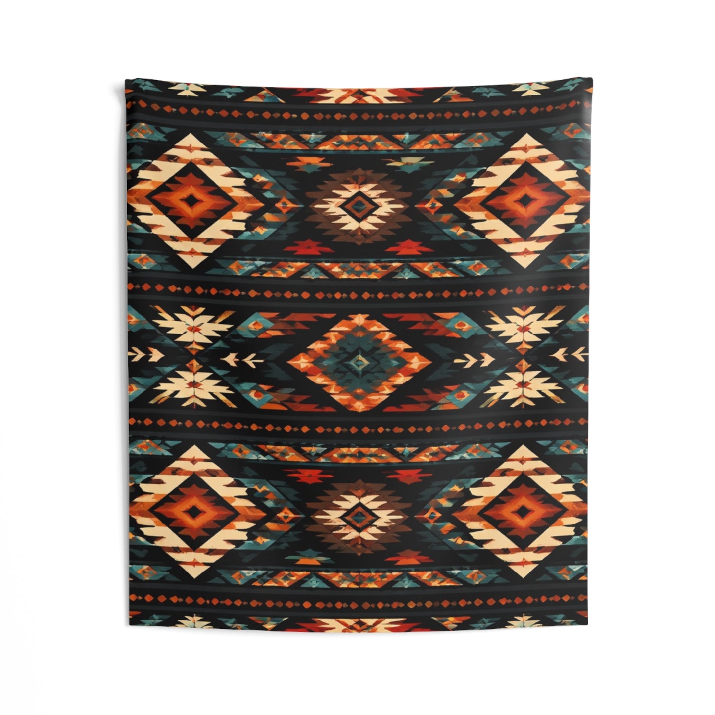 Southwestern Diamond Indoor Wall Tapestry — Boho Tribal Aztec Pattern