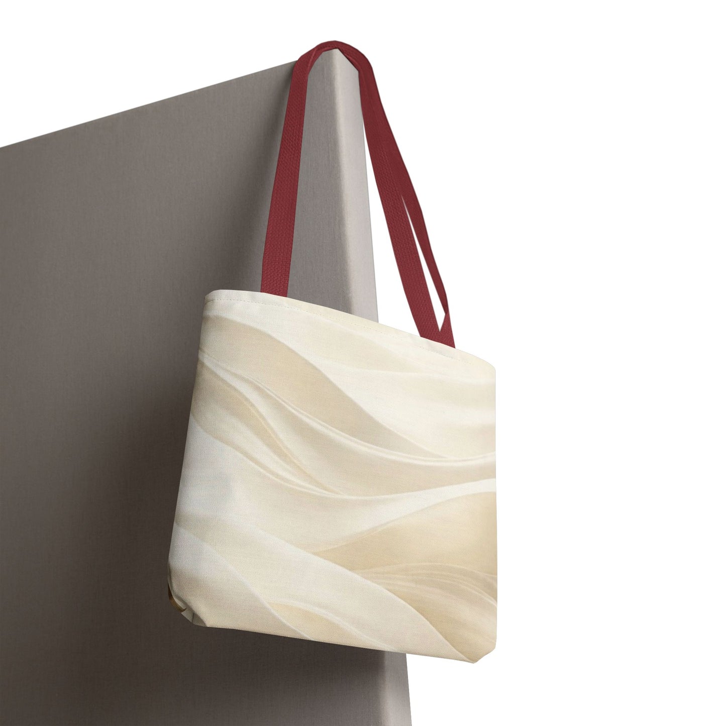 Cream Abstract Waves Tote Bag | Neutral Swirl Pattern