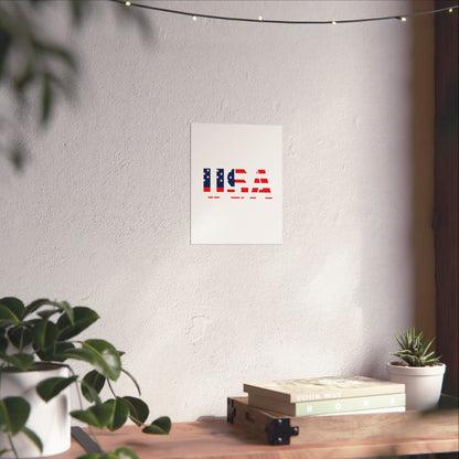USA Patriotic Wall Art Poster, Red White Blue Home Decor, Fourth of July Decoration, American Flag Art, Independence Day Gift