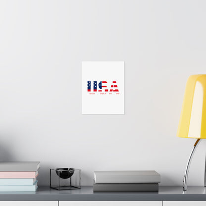 USA Patriotic Wall Art Poster, Red White Blue Home Decor, Fourth of July Decoration, American Flag Art, Independence Day Gift