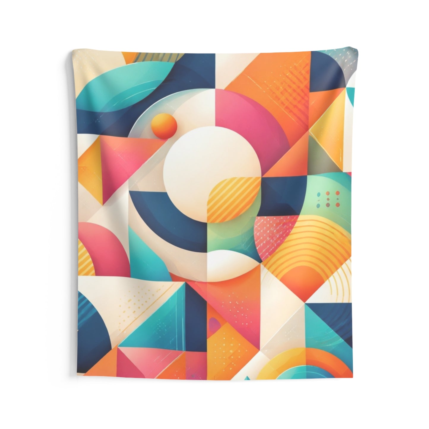 Geometric Colorblock Wall Tapestry — Retro Modern Abstract Decor