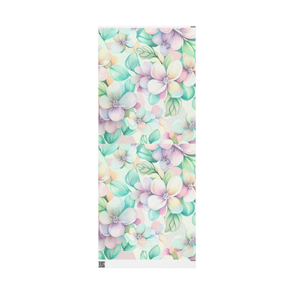 Floral Pastel Wrapping Paper Roll — Watercolor Hydrangea Gift Wrap