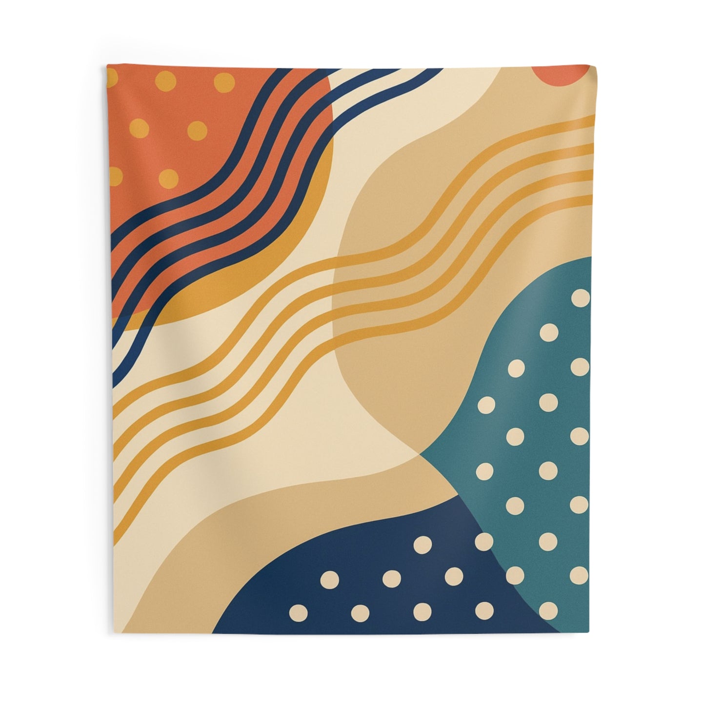 Abstract Retro Wave Wall Tapestry — Midcentury Boho Home Decor