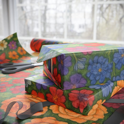 Floral Bouquet Wrapping Paper Roll — Vintage Garden Pattern