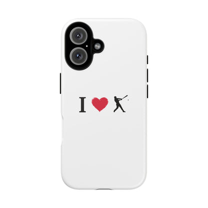 Baseball Love Phone Case, Tough Cases for Sports Lovers, i Heart Baseball Protection, Gift for Players, Cute Sports Case - TRV