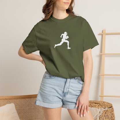 Sporty Unisex Garment-Dyed T-Shirt with Football Player Graphic, Activewear, Casual Wear, Gift for Runners, Fitness Apparel, Everyday Style