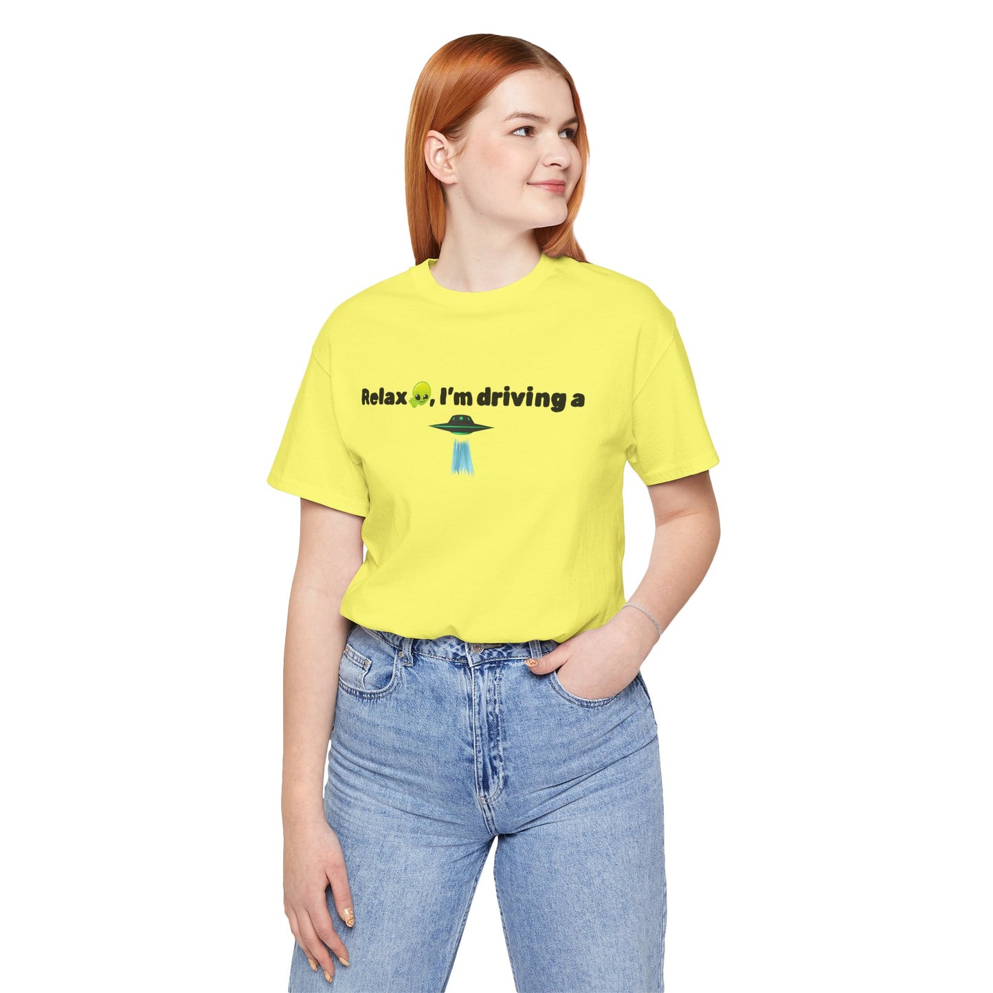 Alien Driving Unisex Tee - Fun Casual Shirt, Gifts for UFO Lovers, Quirky Humor T-Shirt, Perfect for Road Trips, Unique Birthday Present