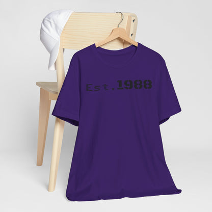 Est. 1988 Unisex Jersey Tee, Vintage Birthday Shirt, Casual Everyday Wear, Gift for Him or Her, Anniversary Celebration Tee