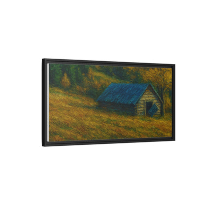 Framed Matte Canvas Print, Rustic Artwork, Farmhouse Decor, Nature Wall Art, Gift for Home, Autumn Decor, Landscape Painting