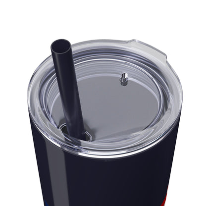 Skinny Tumbler — USA Flag 20oz Straw Tumbler (Patriotic Travel Cup)