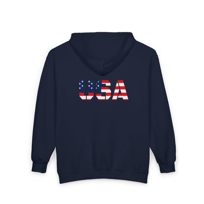 USA Flag Full‑Zip Hoodie — American Patriotic Zip-Up Sweatshirt