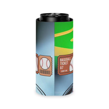 Baseball Ticket Can Cooler, Fun Drink Sleeve for Tailgates, Sports Events, Unique Gift for Fans, Outdoor BBQ, Summer Parties