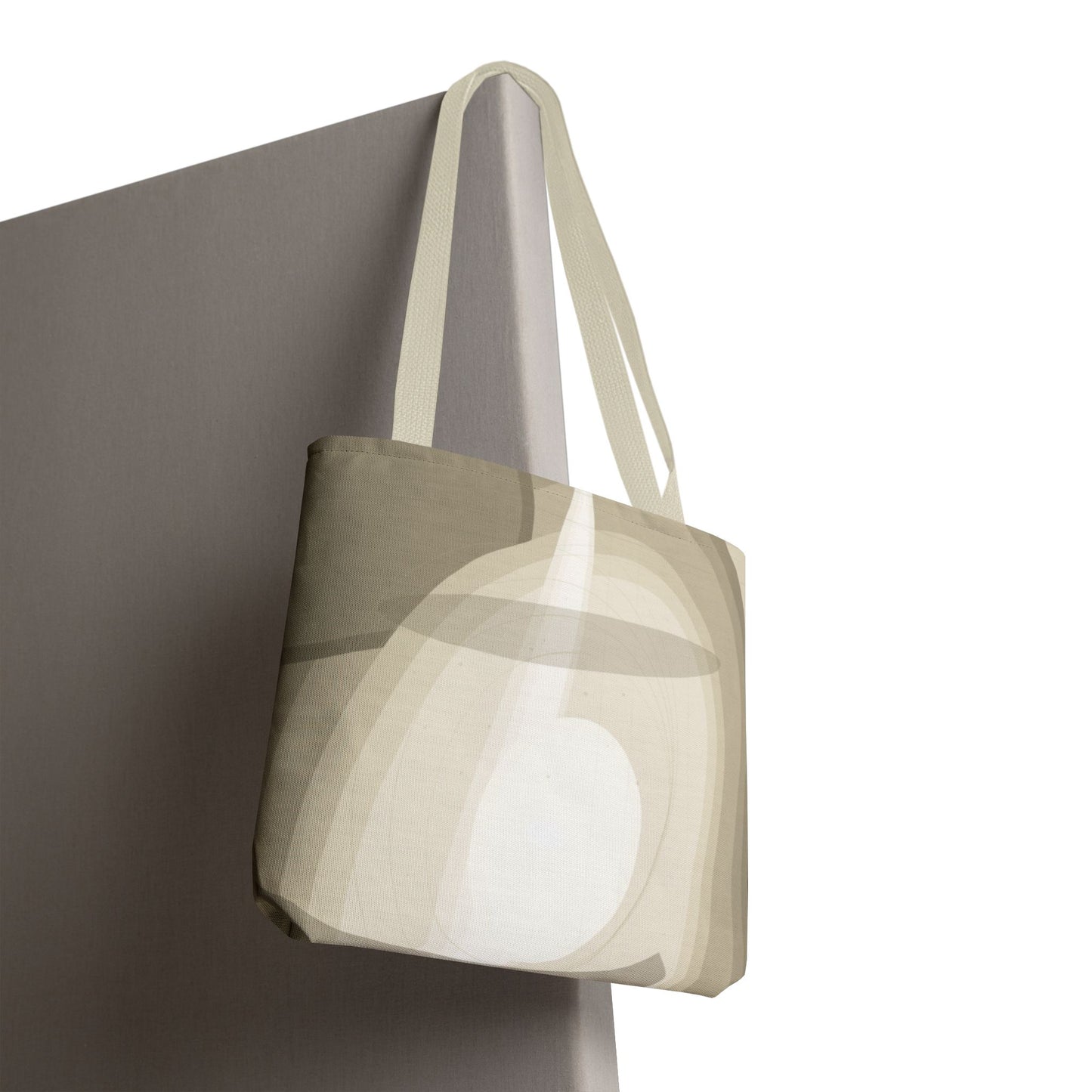 Neutral Abstract Light Beam Tote Bag | Minimalist Geometric Pattern