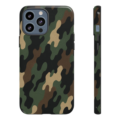 Camouflage tough phone case by Printify featuring rugged camo design for durable protection.