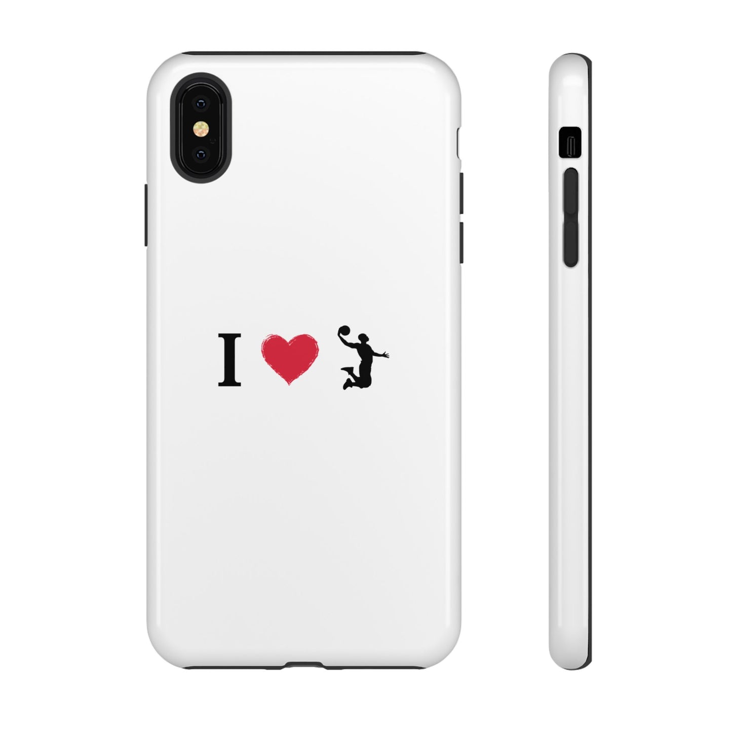 I Love Basketball Phone Case, Sporty Cell Cover, Basketball Gift for Players, Tough Cases, Love for Sports Accessories - TRV