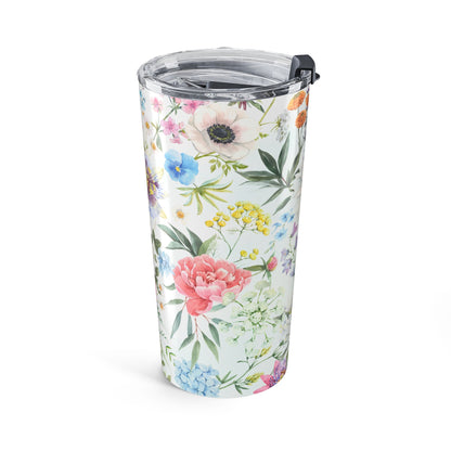 Pastel wildflower watercolor 20oz insulated stainless steel tumbler - view 4