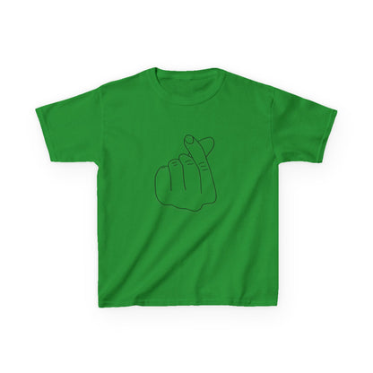 Cute Kids Heavy Cotton Tee - K-Pop Inspired Love Gesture